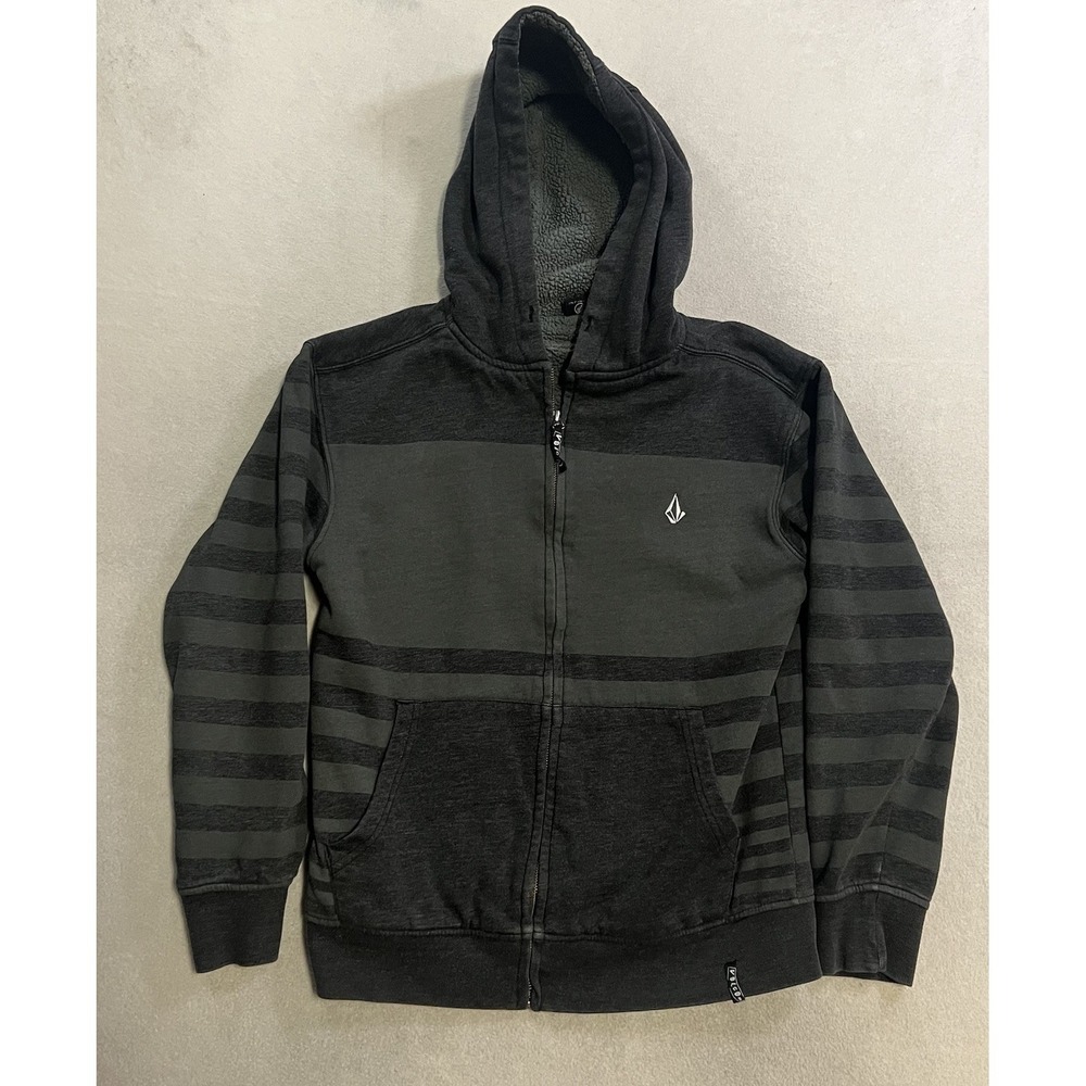 Vintage Y2K Volcom Full Zip Hoodie Men's Size Small Sherpa Lined Skater Grunge